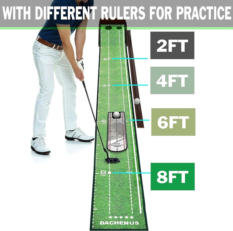 Dachenus Putting Green Indoor Mat Outdoor Golf Putting Mat with Automatic Ball Return - Ideal for Home, Office, and Outdoor Use - Image 4